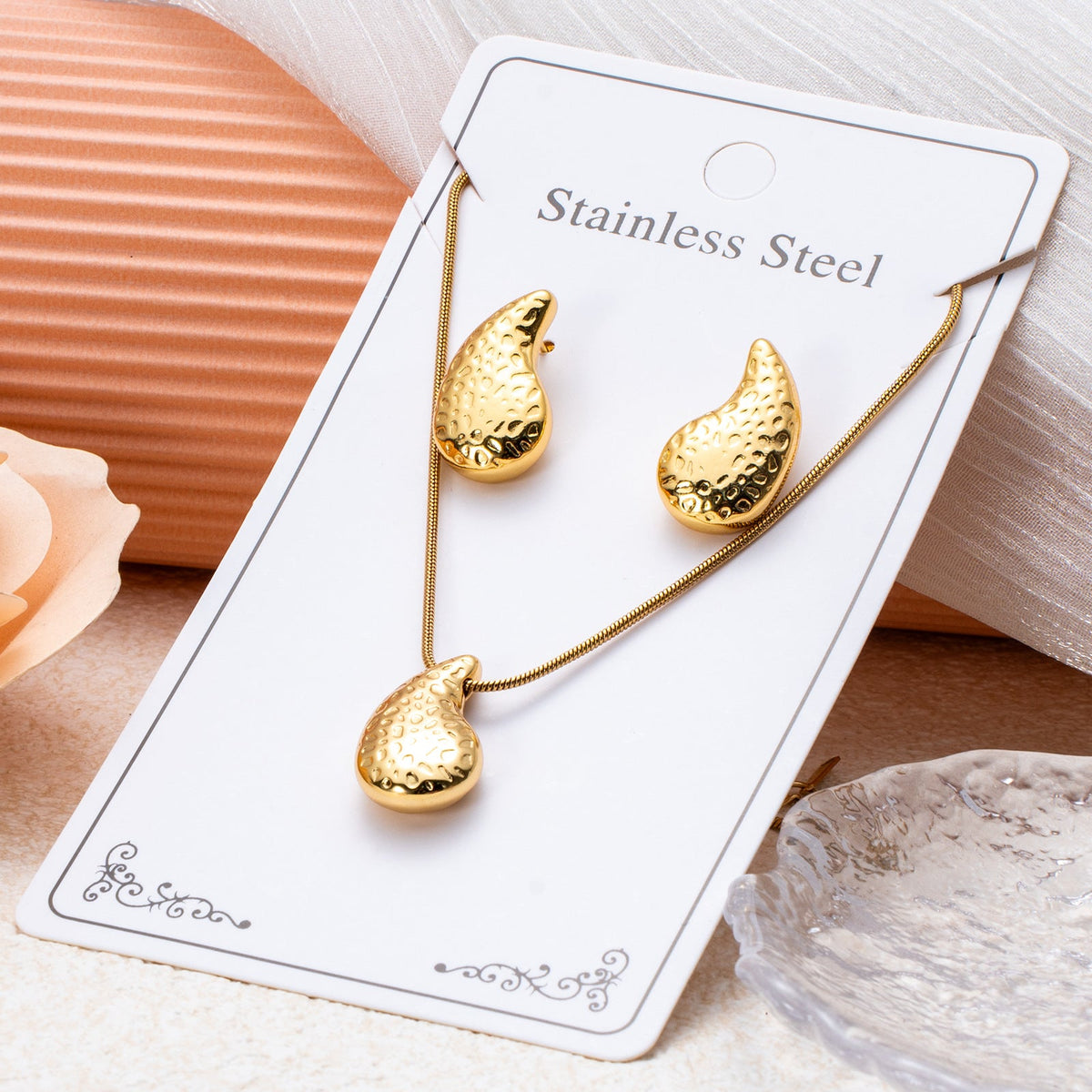 Series Stainless Steel Ear Light Luxury Jewelry Set