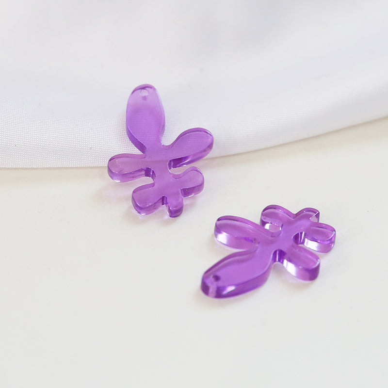 Illustration Line Tulip Flower Leaf Acrylic Handmade Earrings