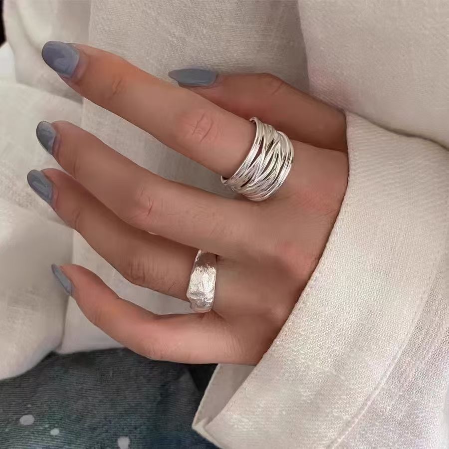 Korean Style High Street Retro Line Winding Cool Unisex Female Rings