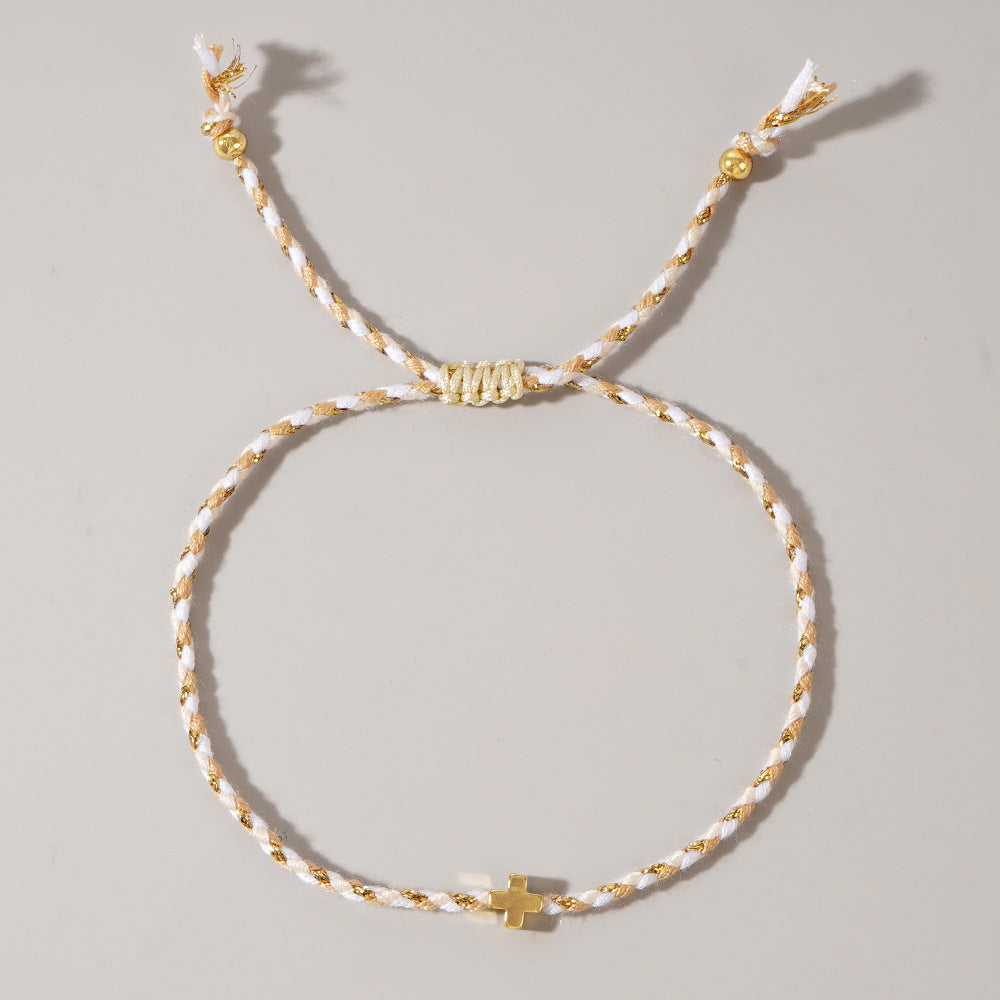 Women's Four-color Cotton Cross Handmade Carrying Strap Couple High Bracelet
