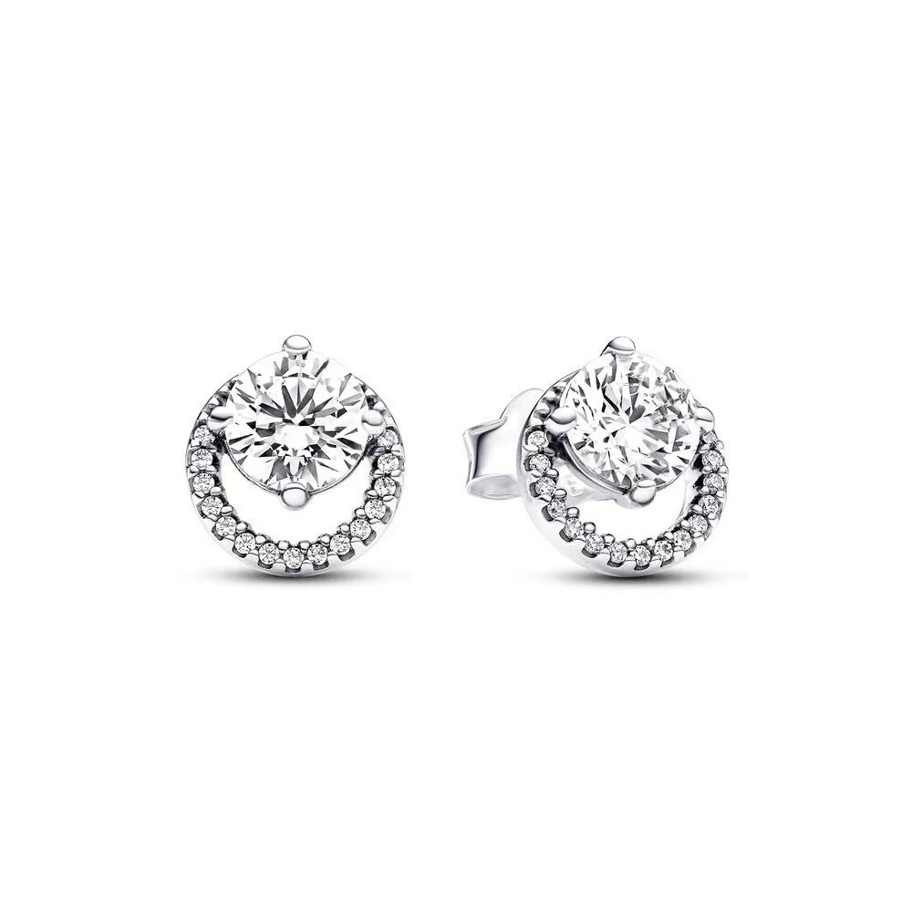 Classic Elegant Shining Single Diamond Round Tennis Gorgeous Jewelry Set