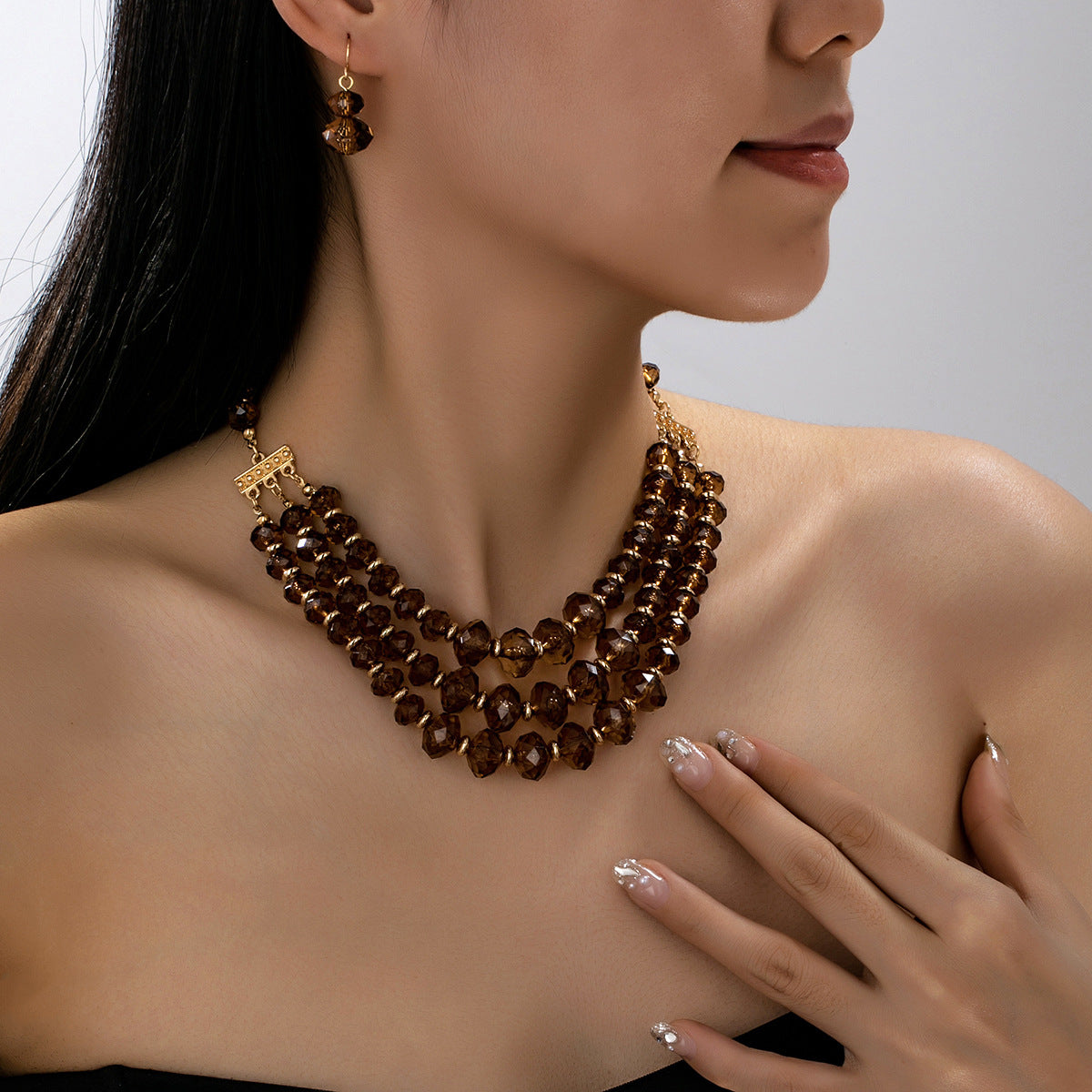 Women's Crystal Suite Retro Affordable Luxury Fashion Earrings