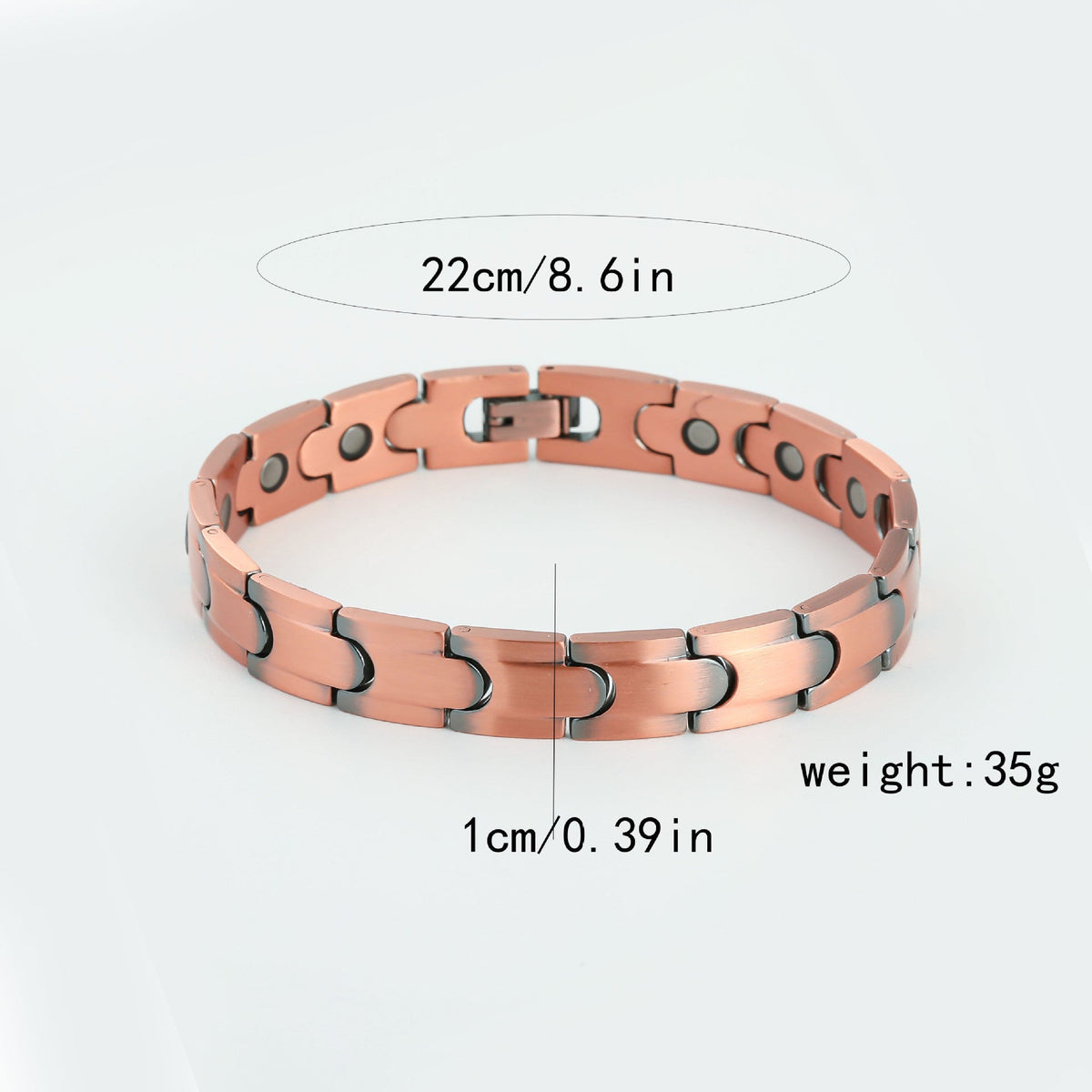 Men's Metal Bronze Magnet Retro Wide Row Full Adjustable Bracelet