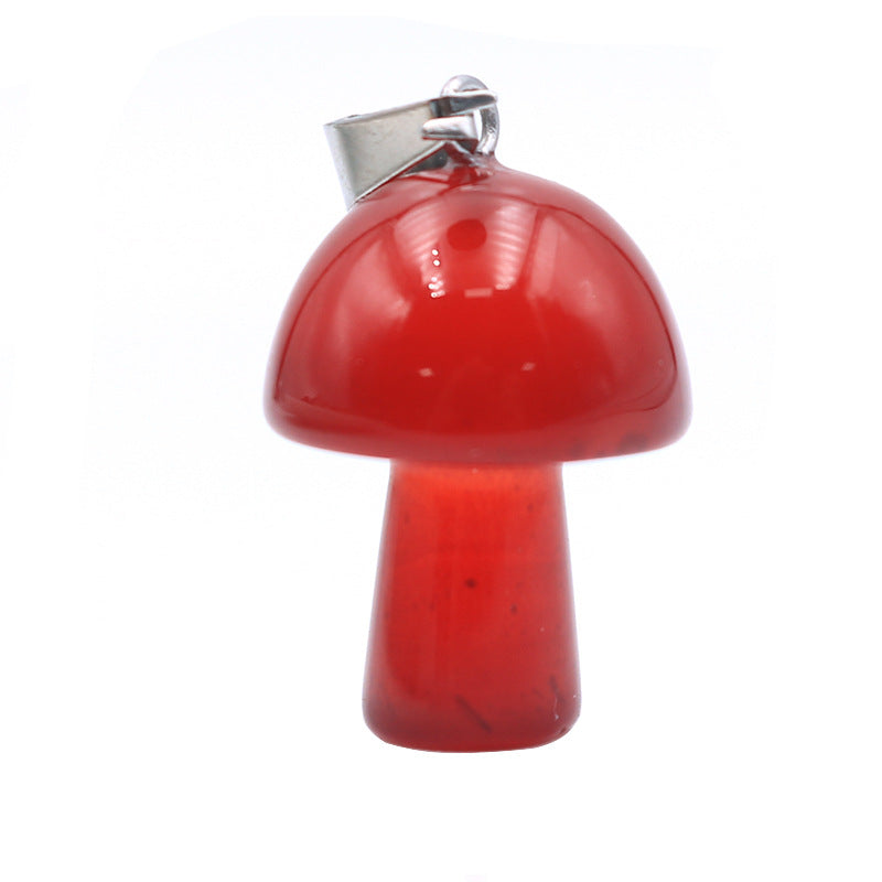 Natural Stone Mini Small Mushroom Agate Pendant
