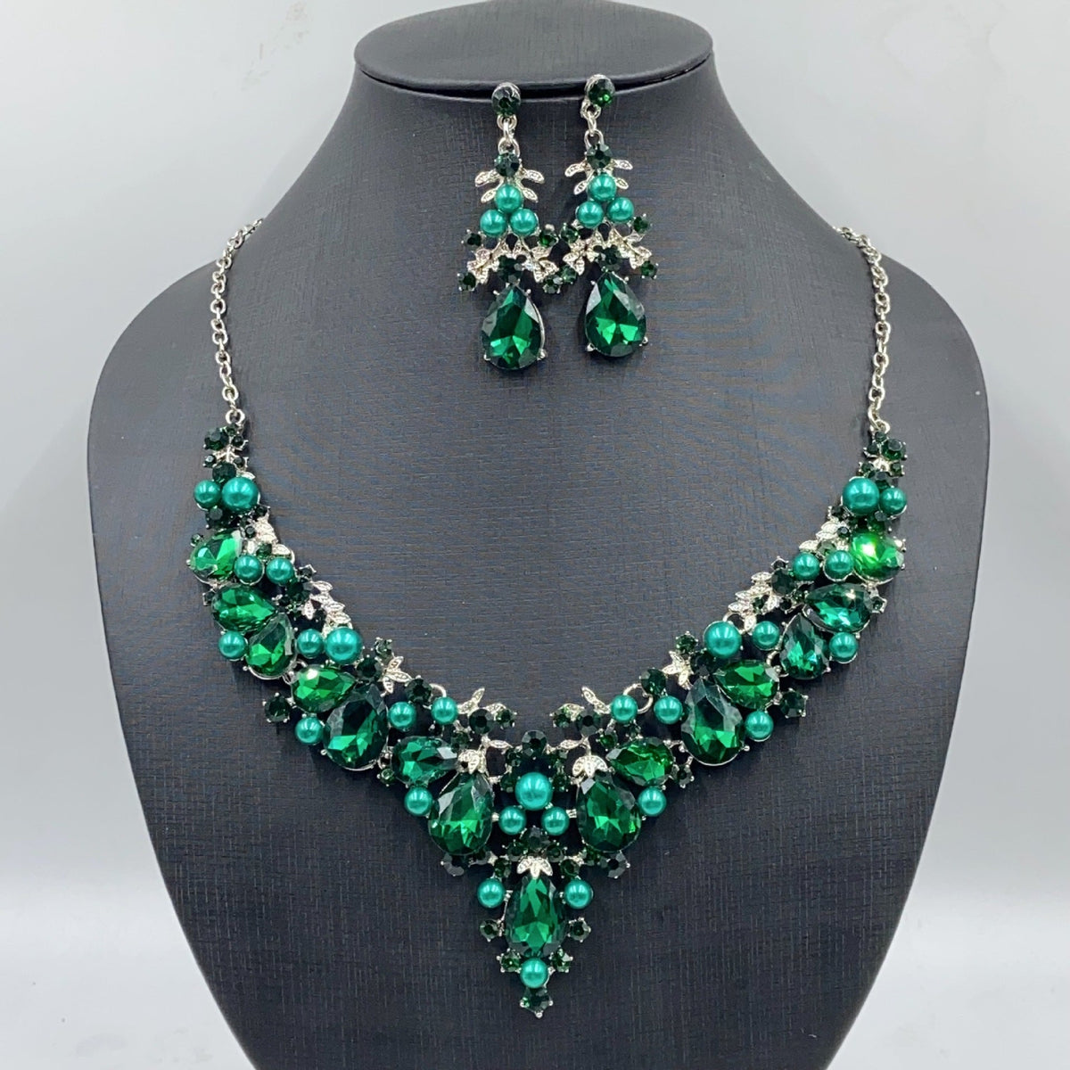 Pearl Water Drop Bridal Wedding Over Rhinestone Necklaces