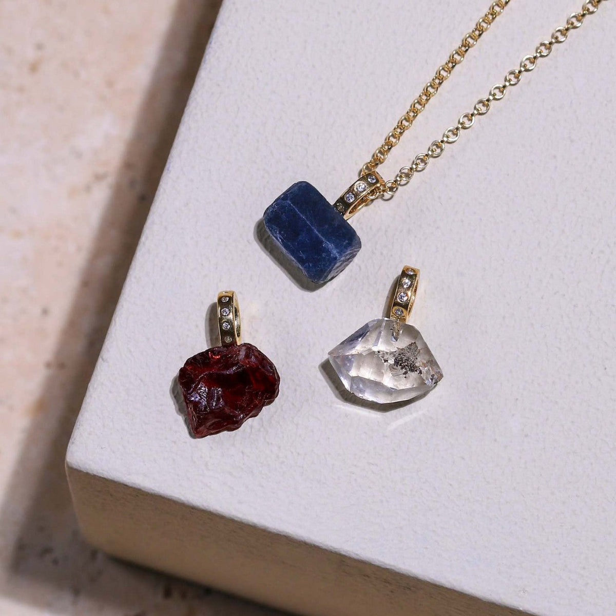 Fashion Natural Stone Geometric Irregular Turquoise Copper Pendant