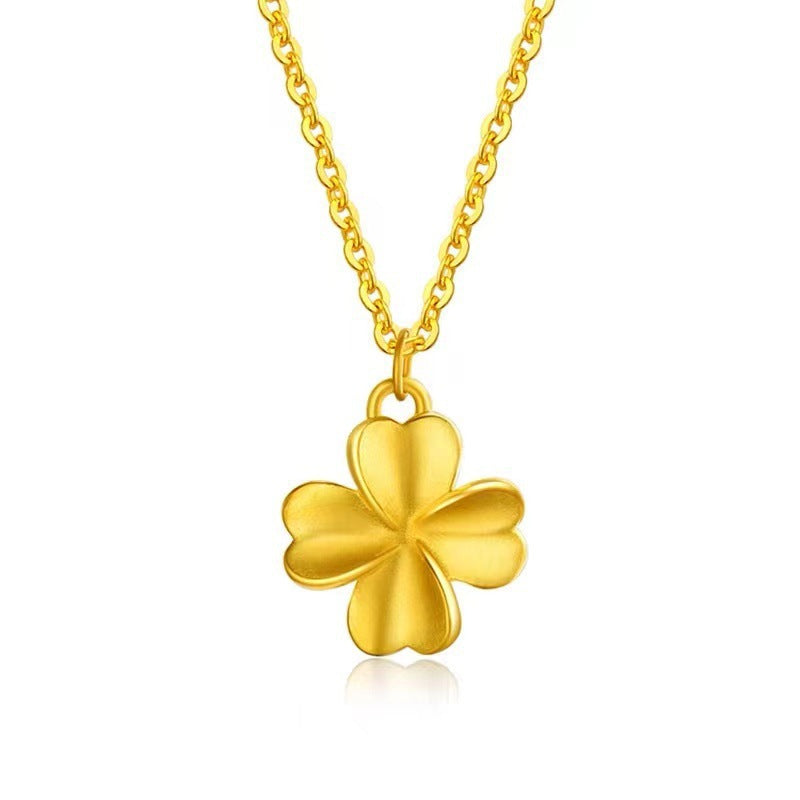 Women's Vietnam Placer Gold Four-leaf Clover Gold-plated Pendants