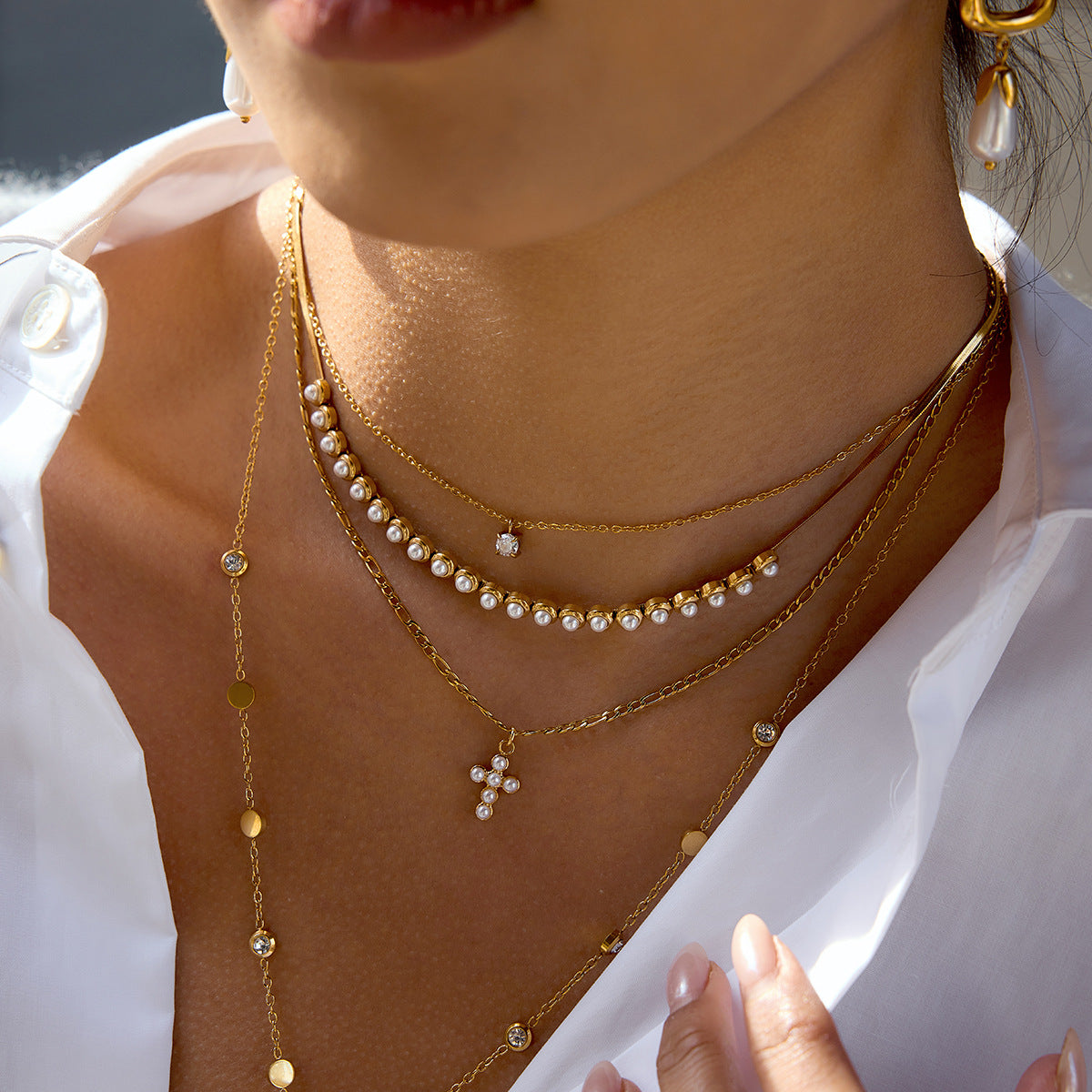 Pearl Light Luxury Minority Stainless Female Necklaces