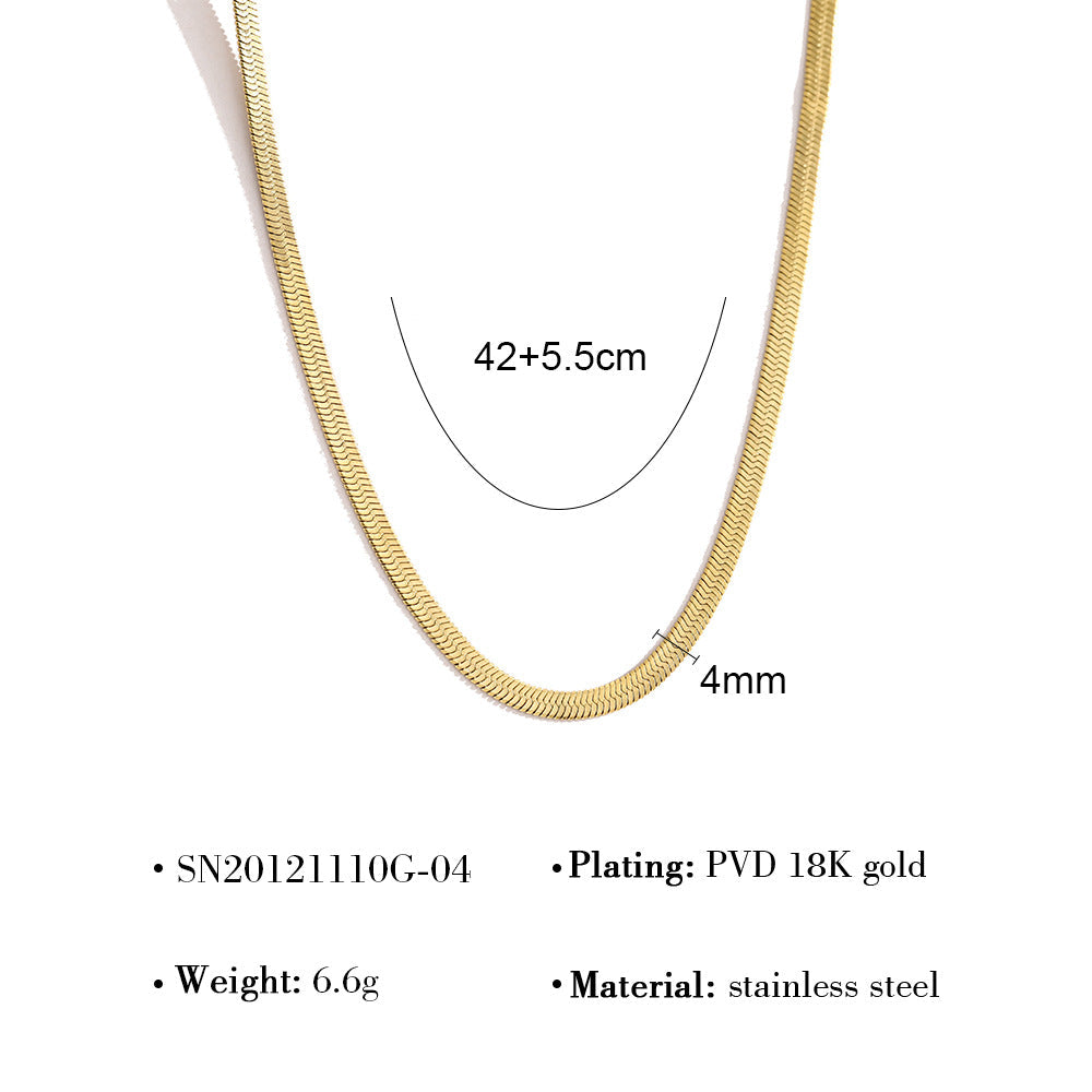 Women's Stainless Steel Thin Chain Blade Simple Necklace
