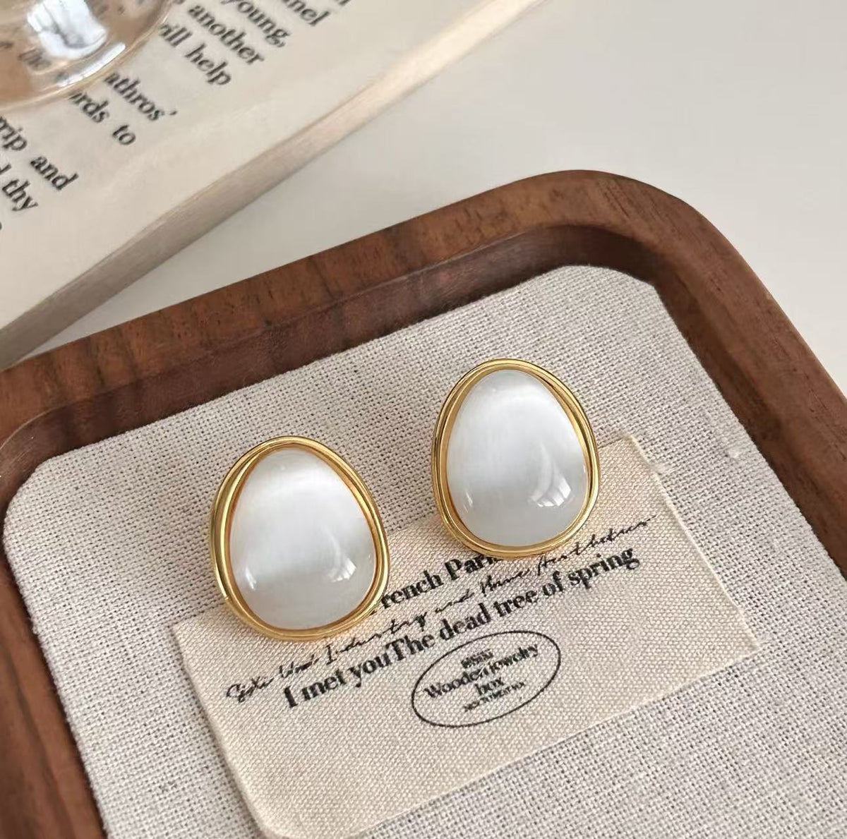 Elegant Ear Opal Oval Drop-shaped Daily Rings