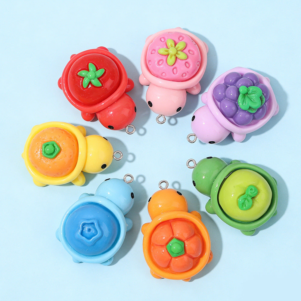 Three-dimensional Resin Cartoon Fruit Turtle Creative Hair Car Interior Jewelry Accessories