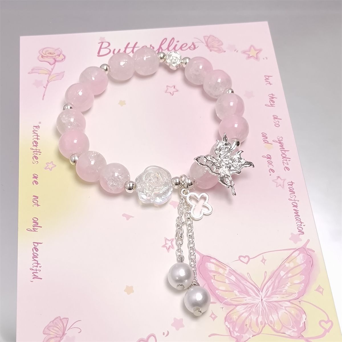 Children's Style Sweet Butterfly Pearl Small Fresh Bracelets
