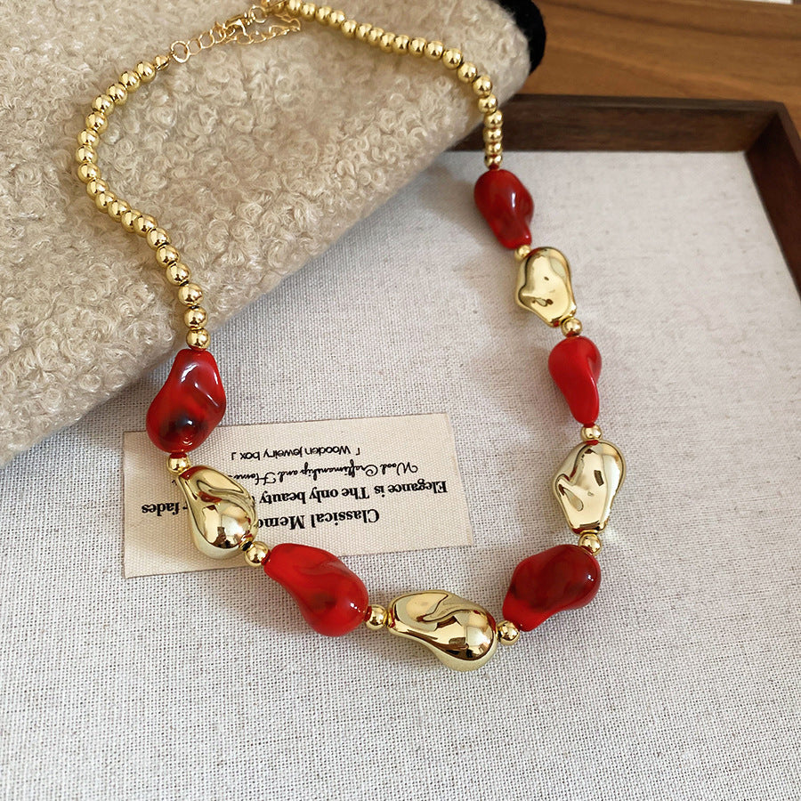 Acrylic Beaded Love Fashion Trend Clavicle Chain Vacation Jewelry Set