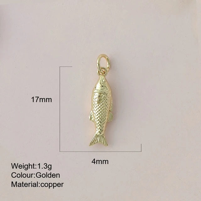 Color Enamel Fish Copper Drop Oil Pendant