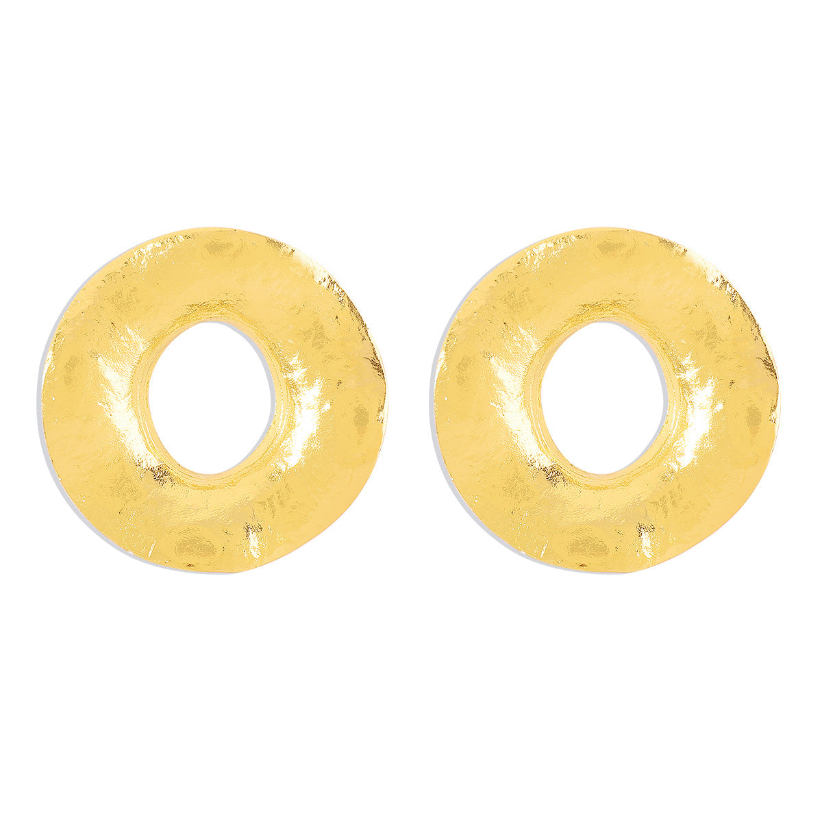 Large Circle Creative Alloy Irregular Geometric Frosty Earrings