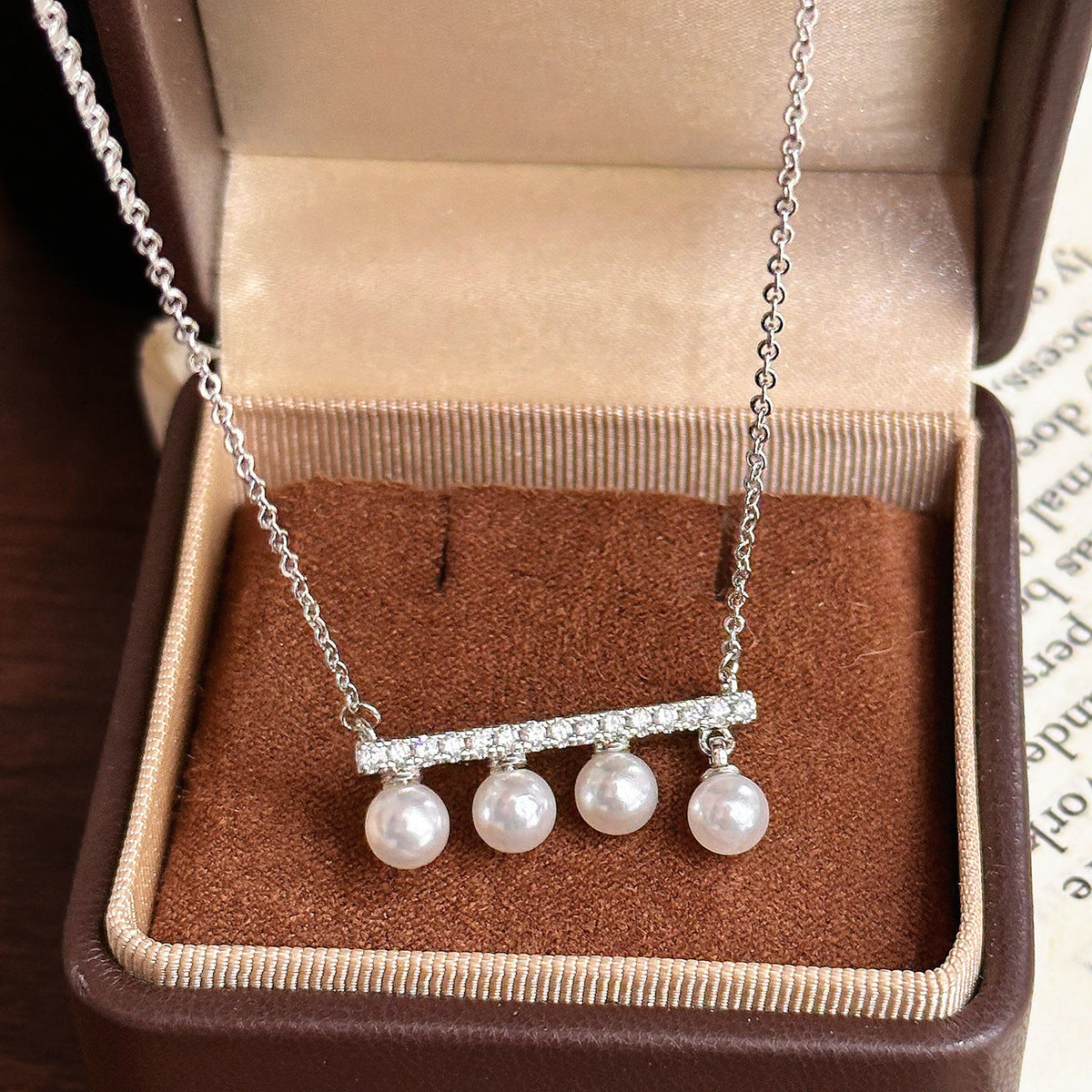 Fairy Balance Beam Pearl Plated Female Light Luxury Minority Elegant Jewelry Set