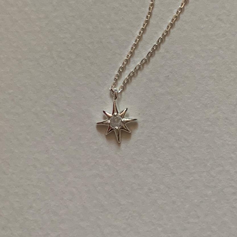 Style Sterling Sier Eight Awn Star Zircon Necklaces