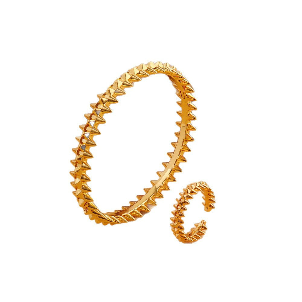 Fashion Personality Gear Open Buckle Gold Light Luxury Bracelet