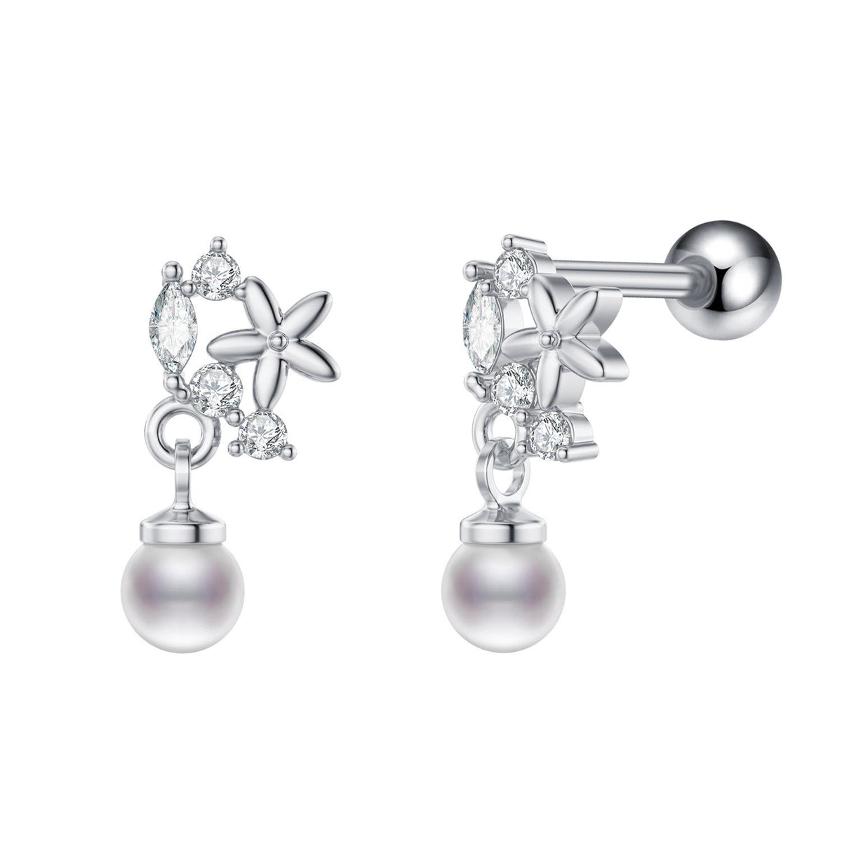Ear Bone Female Needle Screw Twist Rings