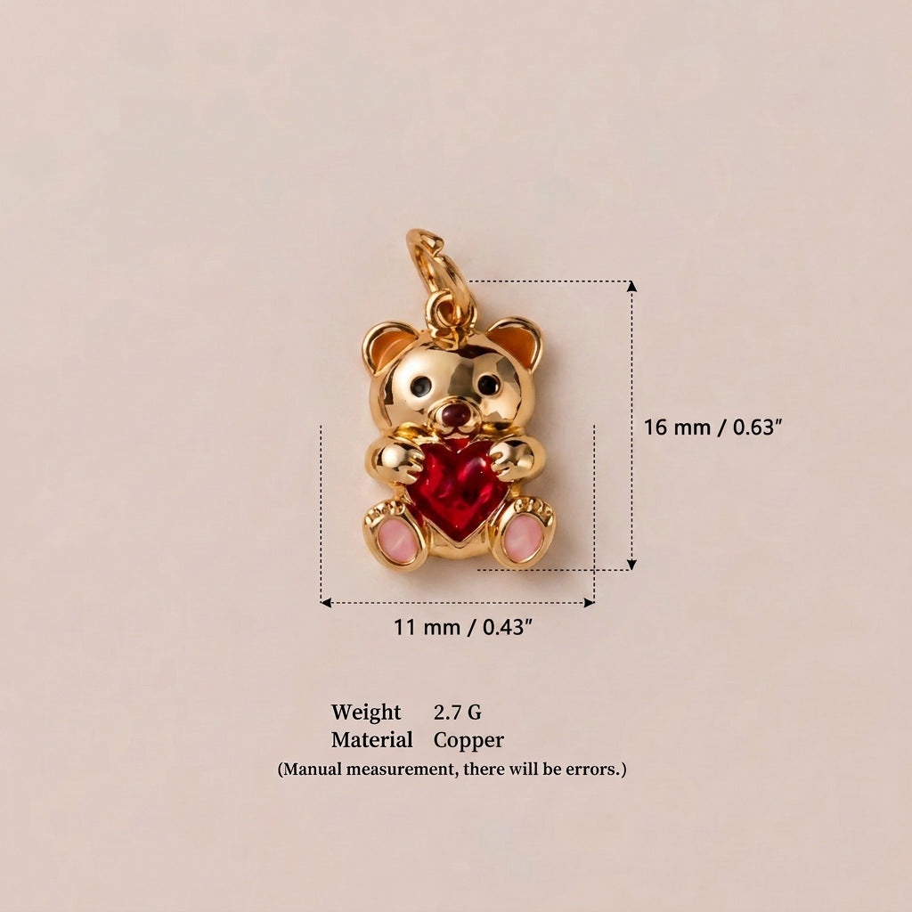 Day Love Bear Dripping Oil Painted Color Pendants