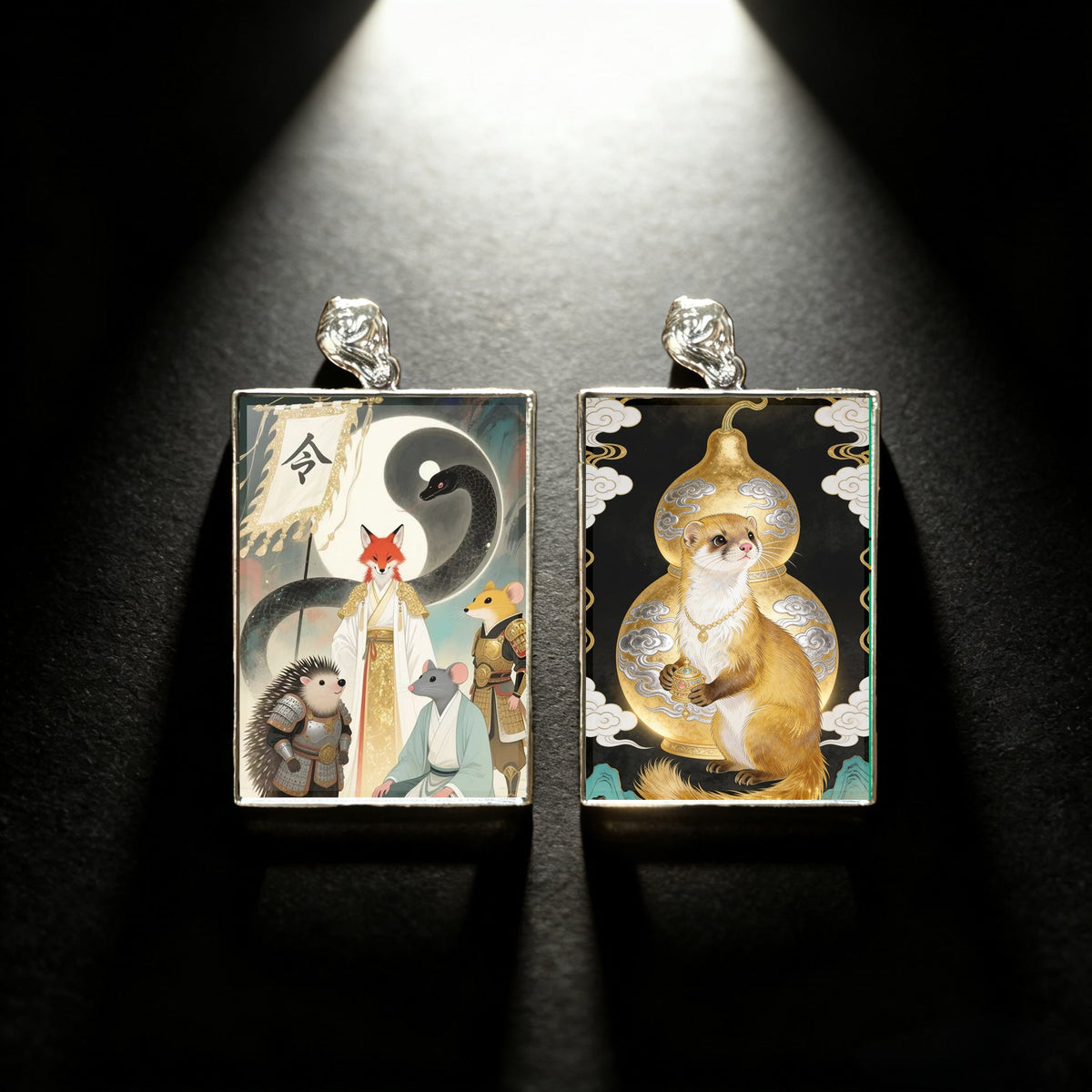 Green Mother Northeast Double-sided Gold Electroplating Niche For Statue Of Pendant