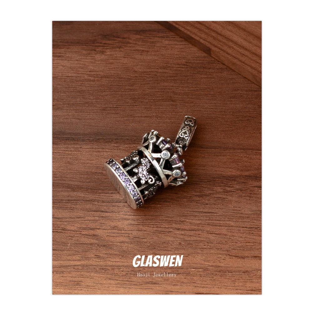 Zircon Carousel Hip Hop Design High Pendants