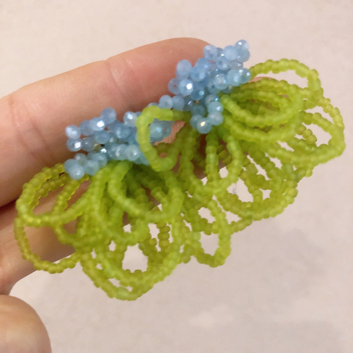 Women's Colorful Beaded Fresh Cute Flowers Design Handmade Stud Earrings