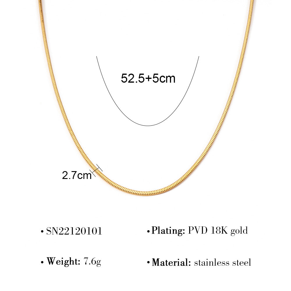 Women's Stainless Steel Thin Chain Blade Simple Necklace