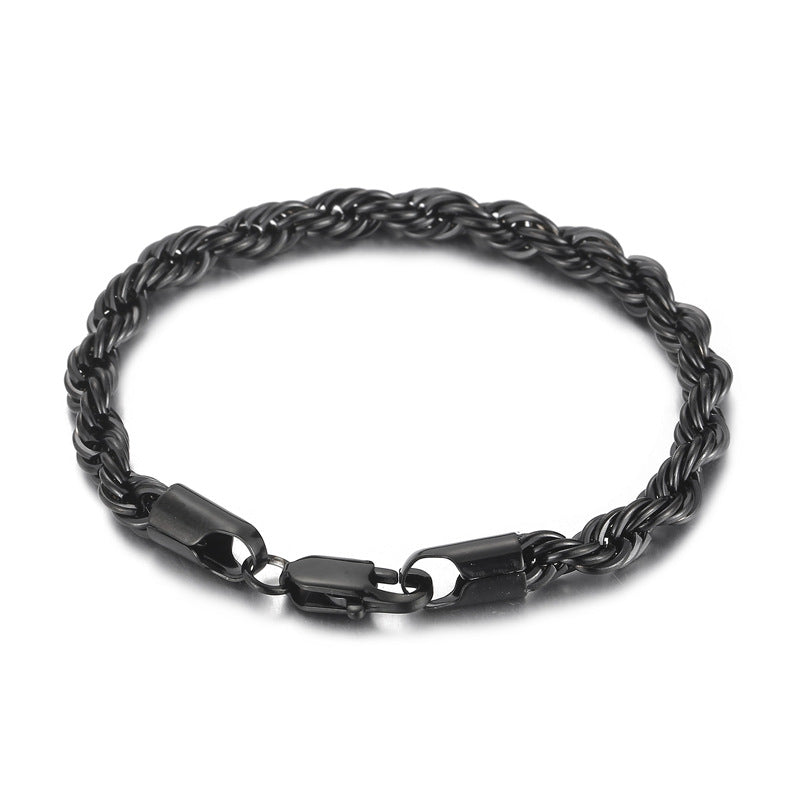 Men's Simple Buckle Hemp Flowers Chain Twisted String Fashion Bracelet