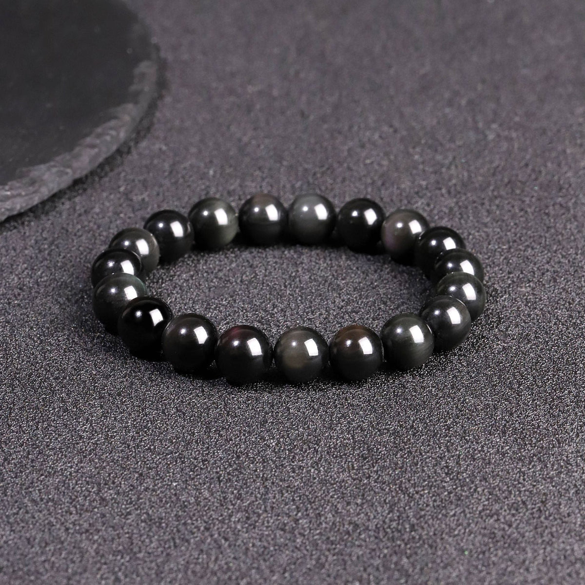 Double Eyes Sier Stone Beads Golden Bracelets
