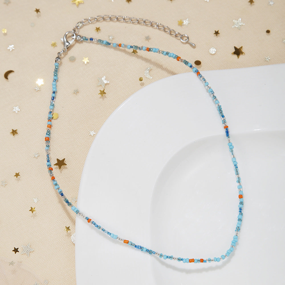 Women's Small Beads Beaded Girly Style Rainbow Necklaces