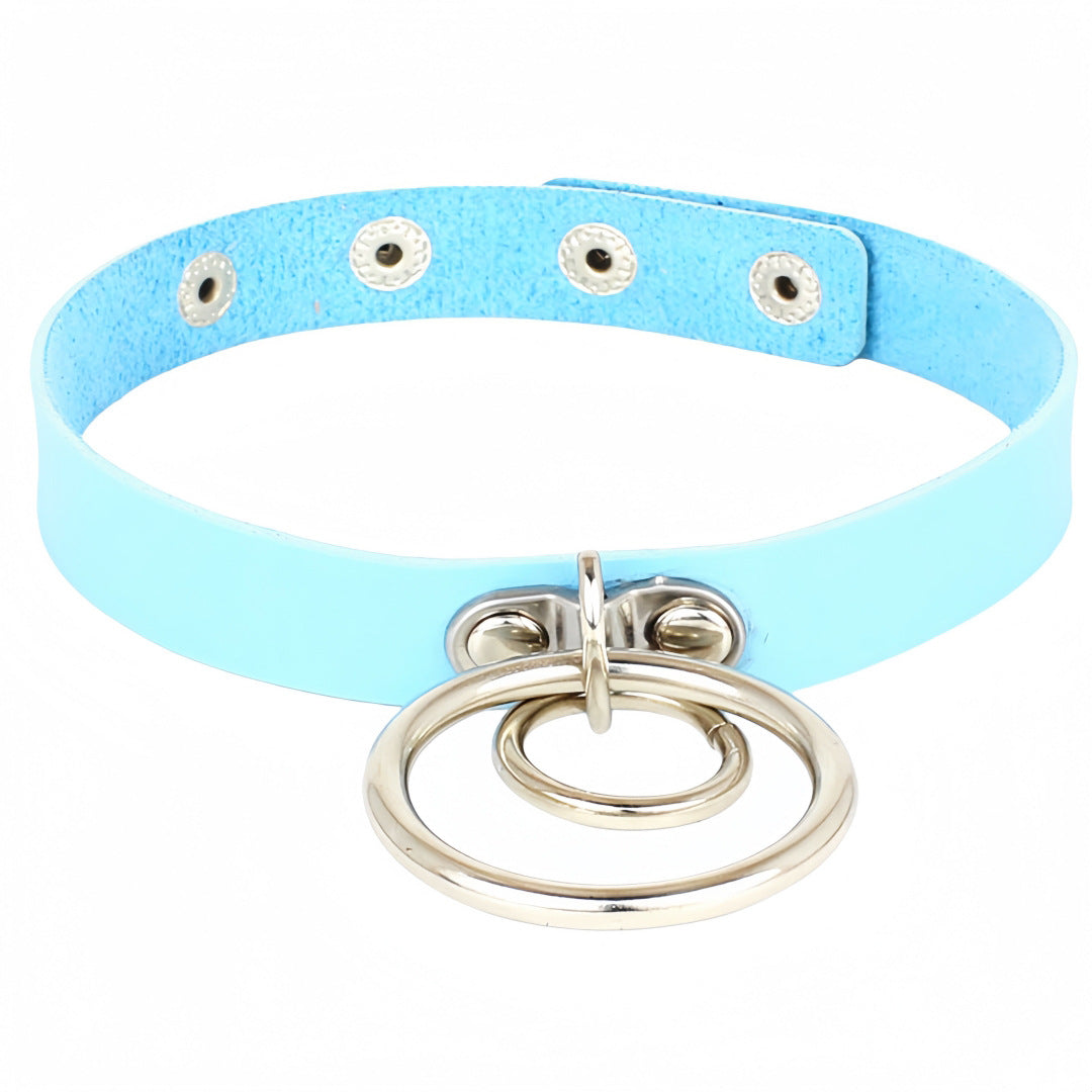 Leather Fashion Punk Rock Nightclub Hip Hop Double Female Neck Bracelets