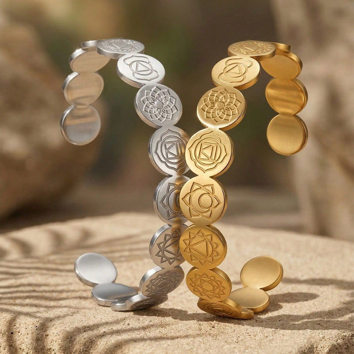 Stainless Steel Shaped Opening Adjustable Geometric Bracelet