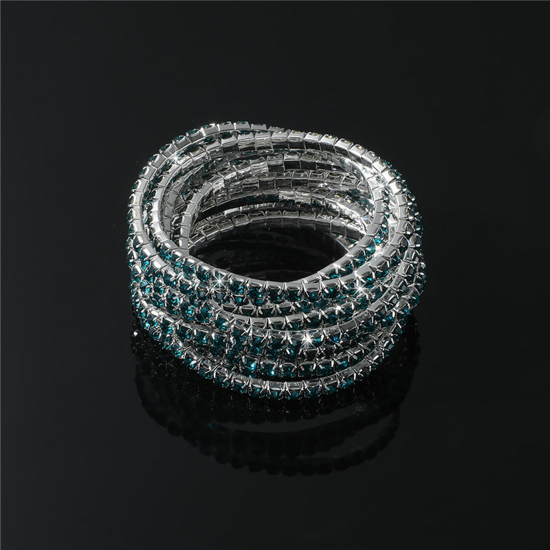 Rhinestone Stretch Bridal Korean Single Row Bracelet