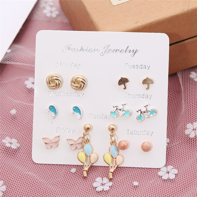 One Week Wearing Female Personality Windmill Balloon Stud Earrings