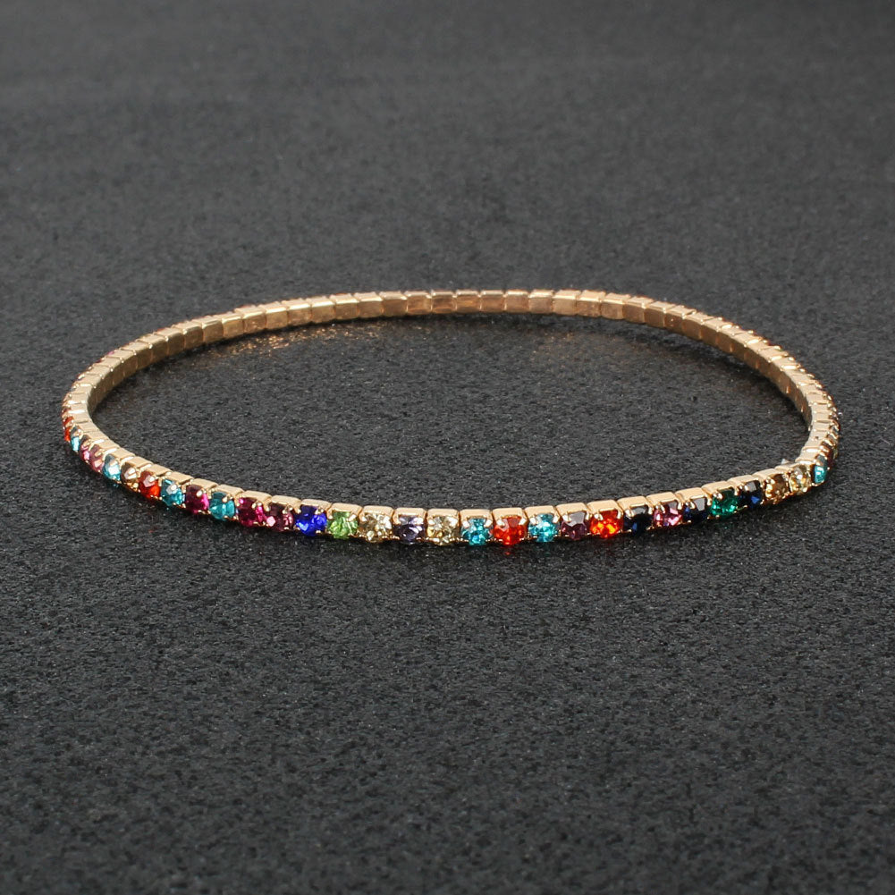 Row Stretch Thin Claw Chain Rhinestone Crystal Bracelets