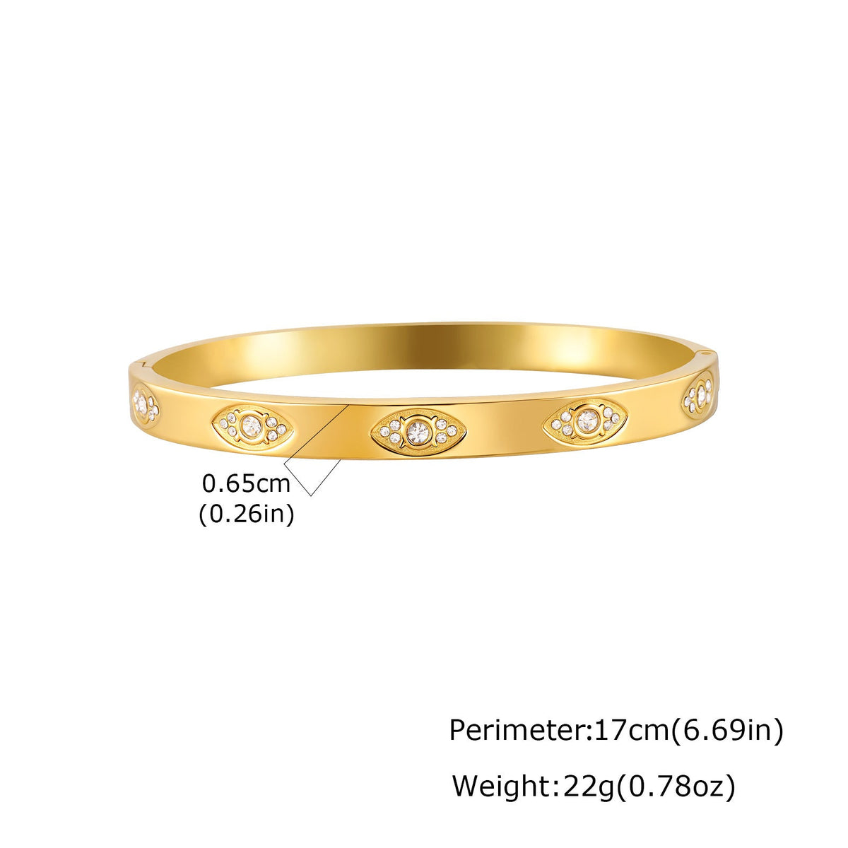 Women's Stainless Steel Devil Eye Shell Geometric Zircon Can Be Bracelet