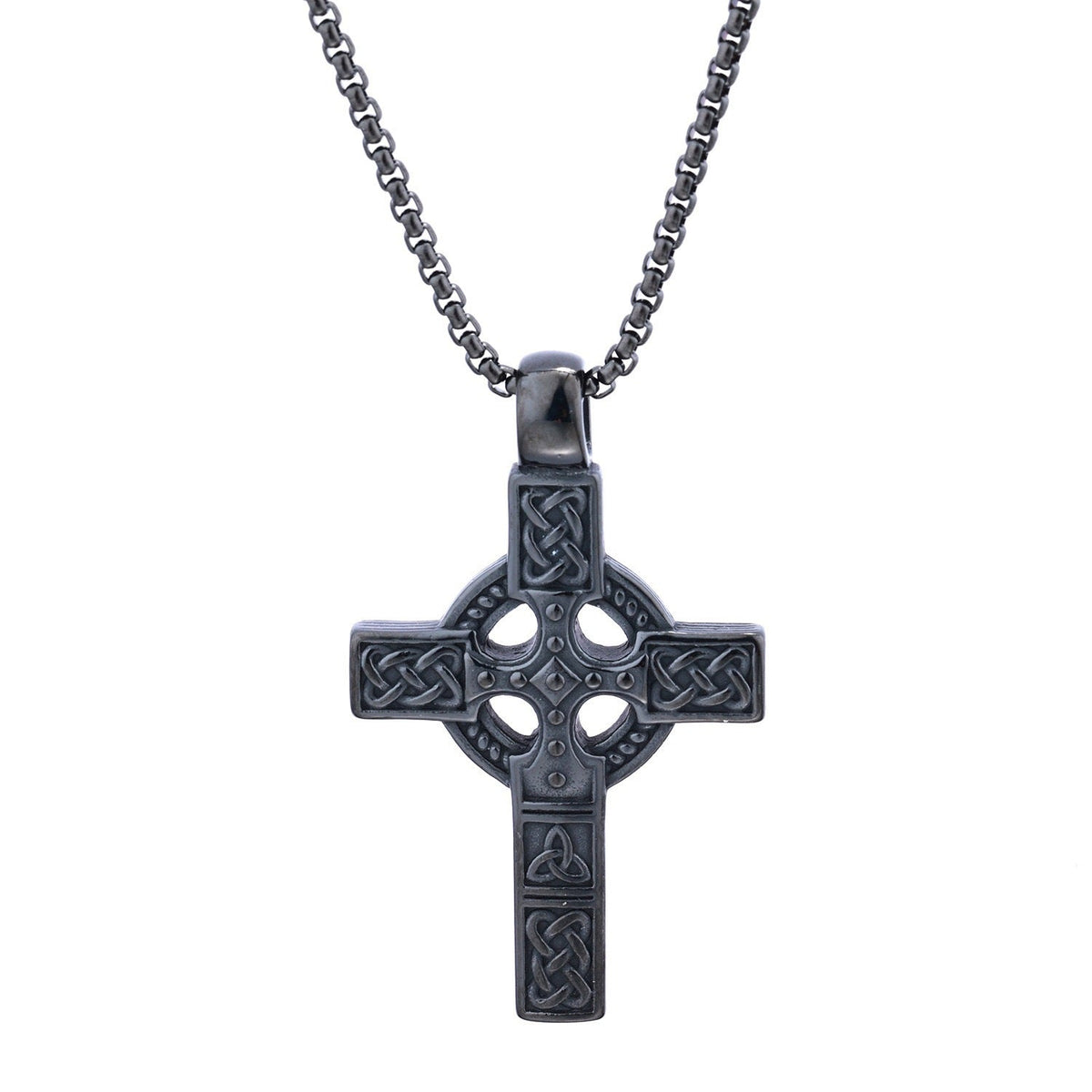 Men's Knot Titanium Steel Cross Personalized Hip Necklace