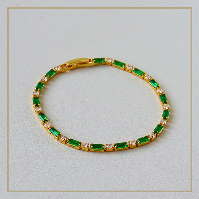 Women's Luxury Square Color Zircon High-grade Dopamine Stylish Simple Versatile Watch Bracelets