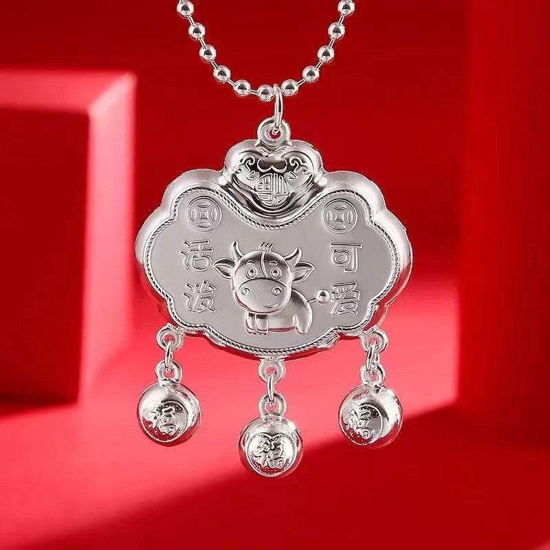 Sier-plated Long Life Sier Lock Years Old Pendant