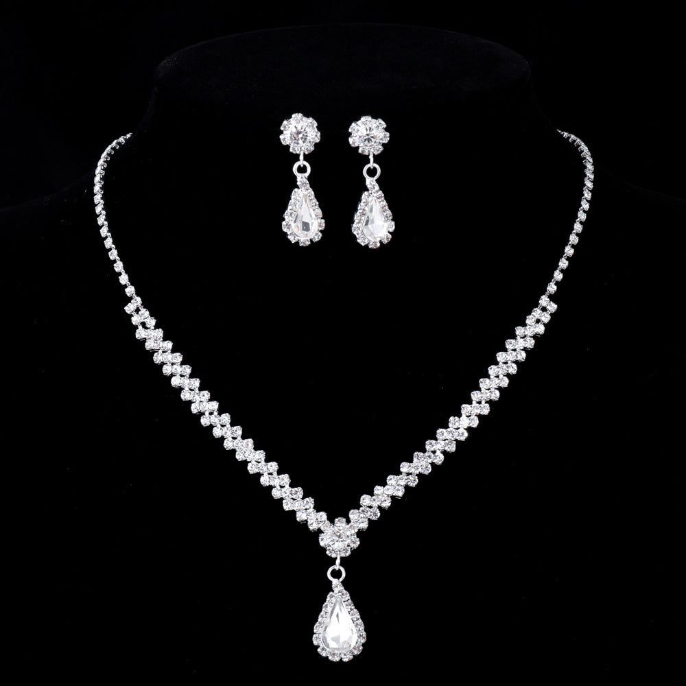 Bridal Diamond Water Drop The Wedding Party Formal Jewelry Set