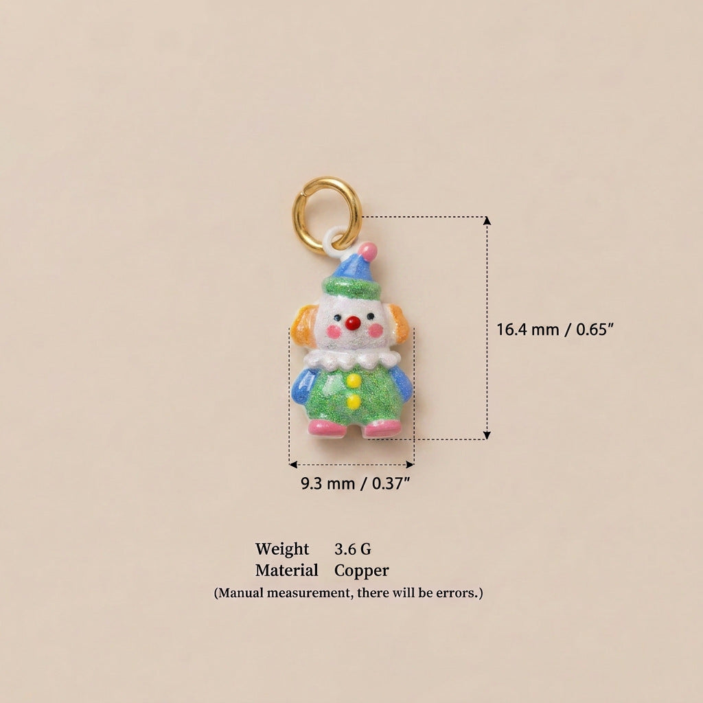 Amusement Park Series Facilities Dripping Oil Painted Gold Pendant