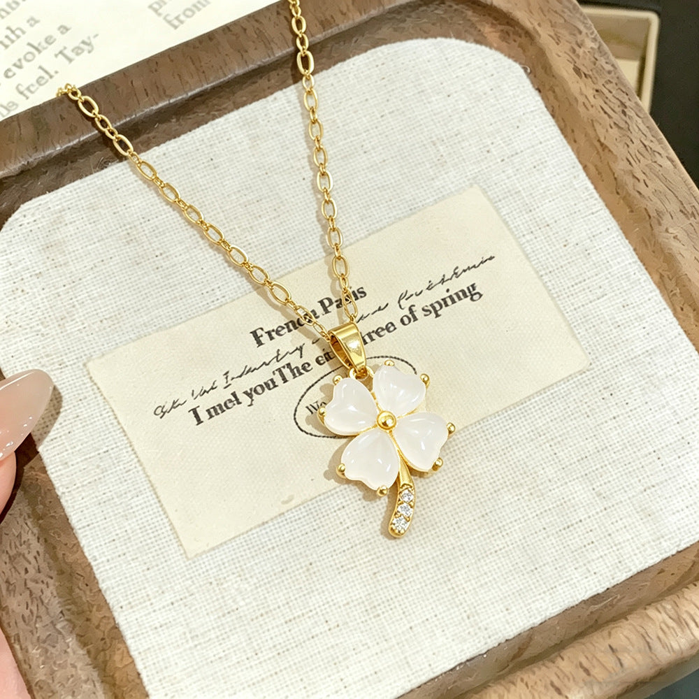 Women's Korean Creative Four-leaf Clover Titanium Steel Necklace