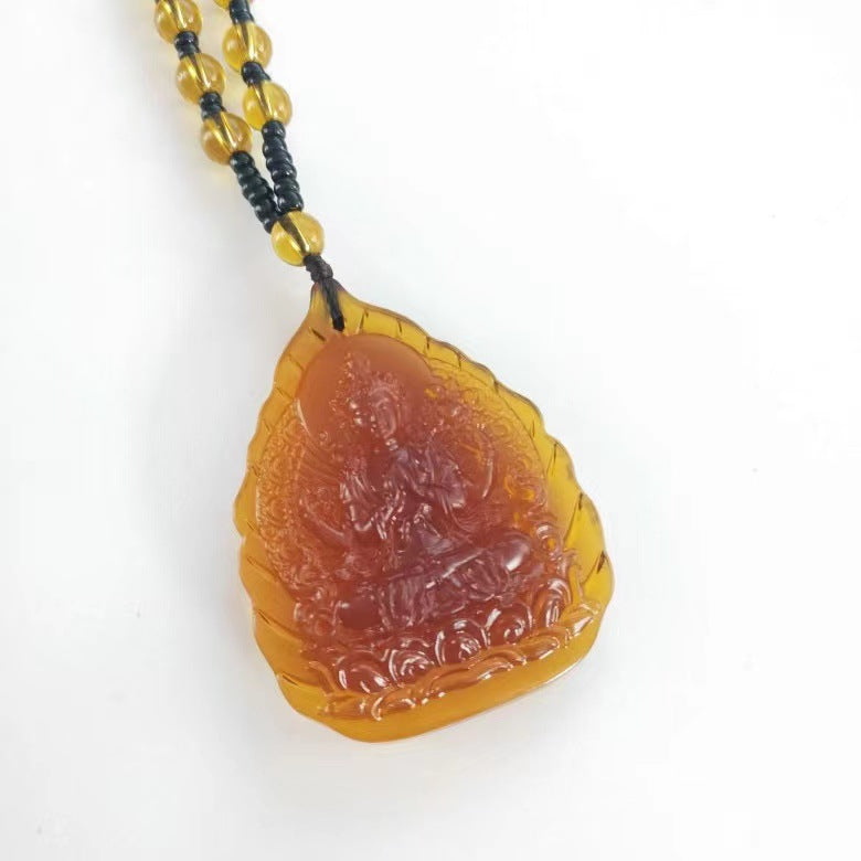 Women's & Men's Knot Ancient French Glaze Buddha Amitabha Pendants