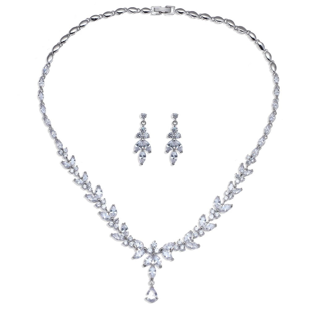 Women's Fashion Zircon Suit Bridal Wedding Dress Jewelry Set