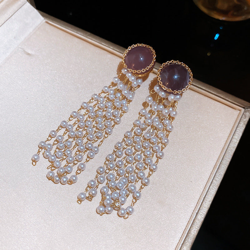 French Royal Style Zircon Geometric Flower Light Luxury High-grade Earrings