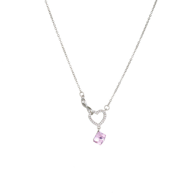 Women's Sweet Style Wisteria Peach Blossom Light Necklaces