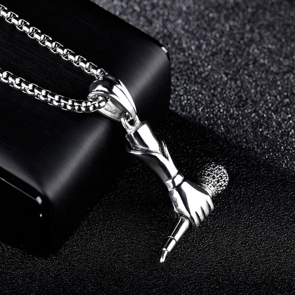 Men's Viking Boat Anchor Titanium Steel Vintage Stainless Necklace