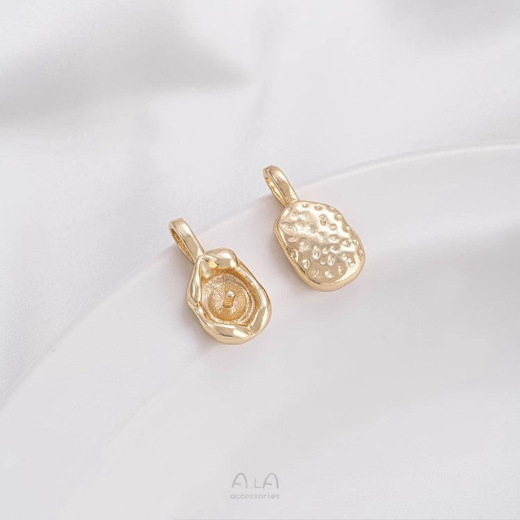 Retaining Bag Gold Pearl Holder Golden Bean Pea Doll Eardrop Pendant