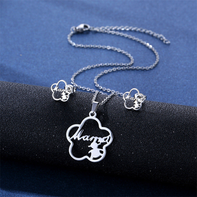 Women's Stainless Steel Suite Fashion Geometry Pattern Animal Love Jewelry Set
